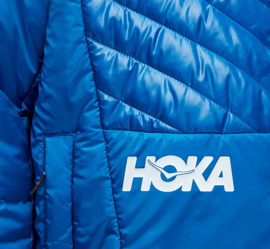 Hoka One One Womens Jackets - Puffy - Blue - QYEZ45137